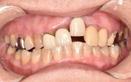 50代女性「歯茎から出血している。歯周病の治療をしてほしい」歯周基本治療を行った症例